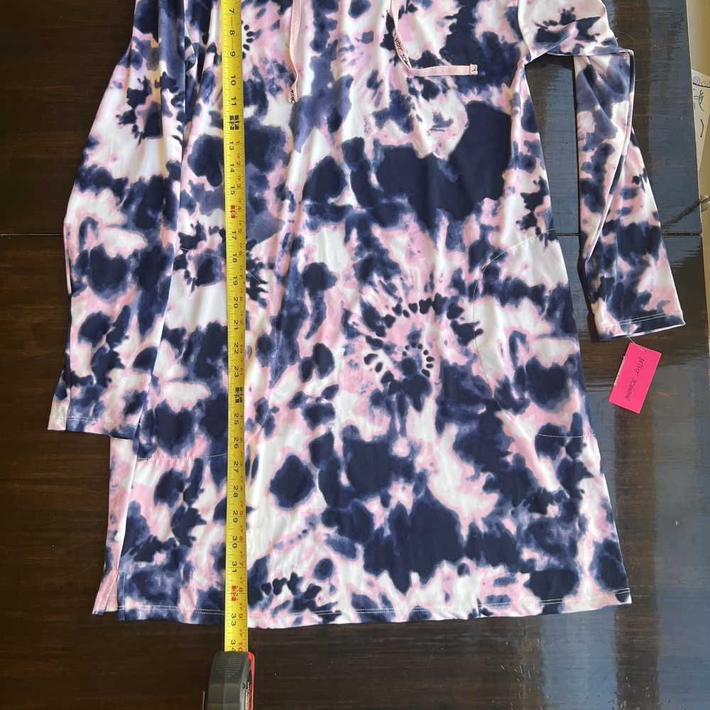 Betsey Johnson Women’s Tie Dye Hooded Lounge Dress Cover Up Size S - Picture 10 of 13